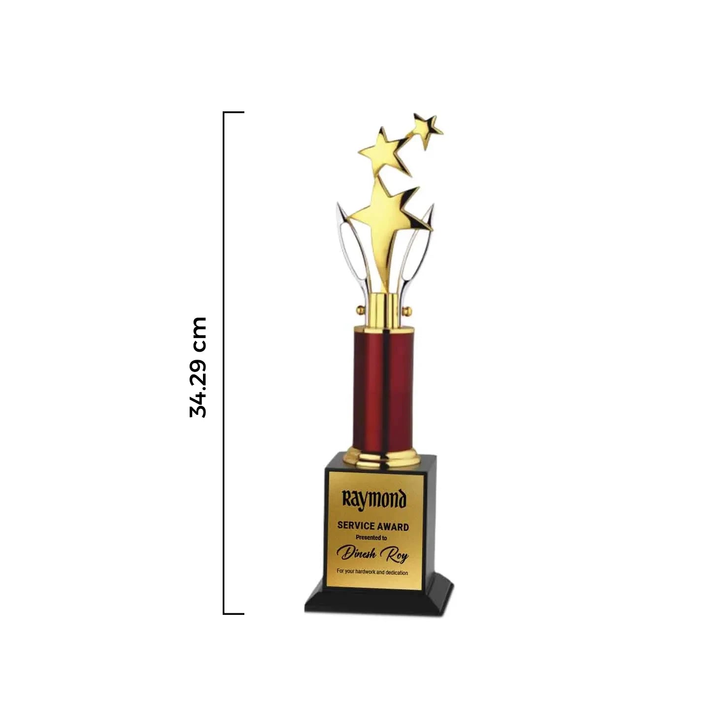 Premium-Quality 3-Star Feather Gold Trophy Img 2
